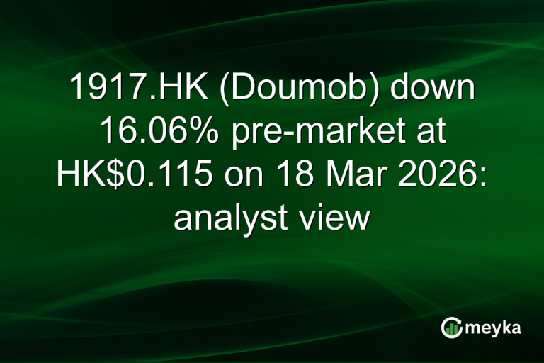 1917.HK (Doumob) down 16.06% pre-market at HK$0.115 on 18 Mar 2026: analyst view