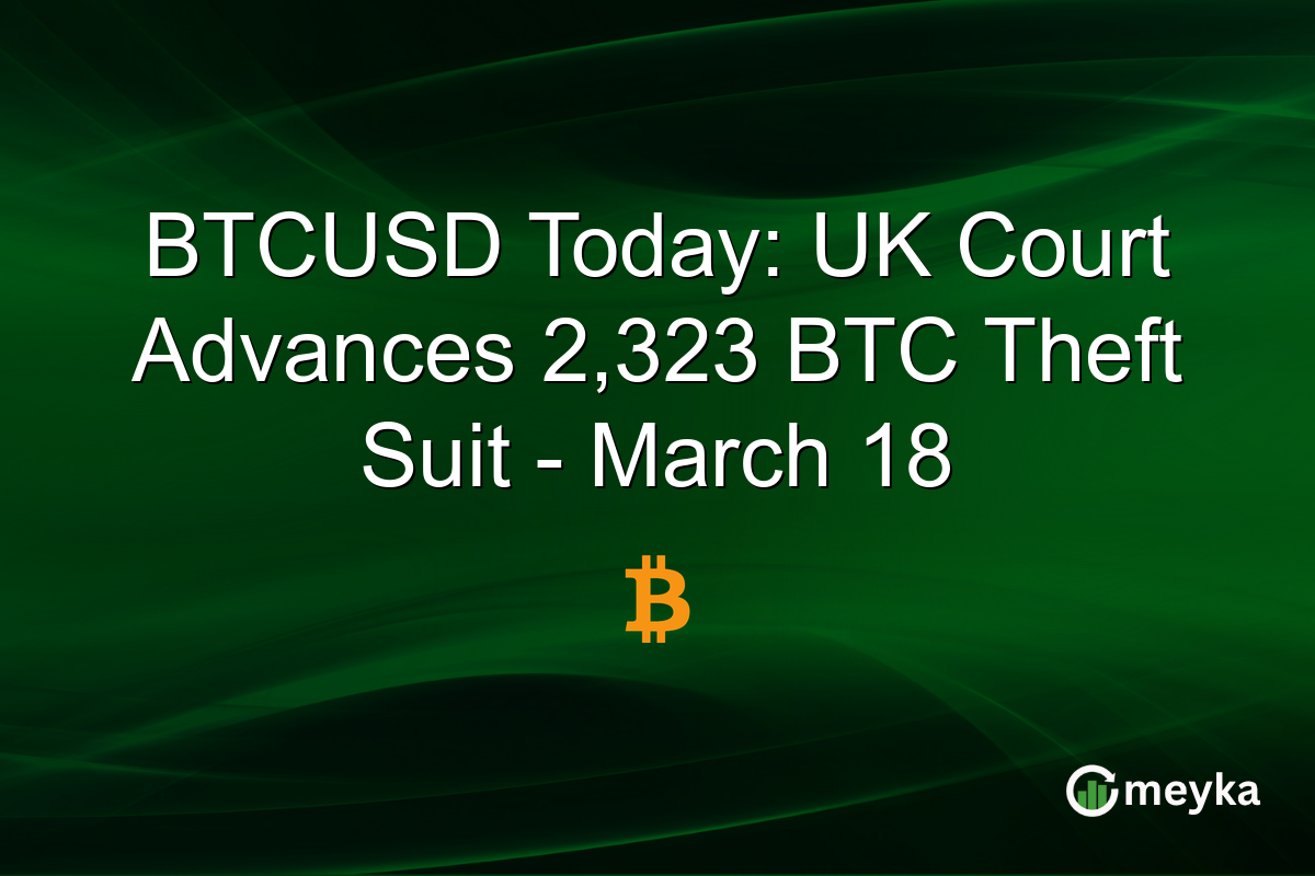 BTCUSD Today: UK Court Advances 2,323 BTC Theft Suit - March 18