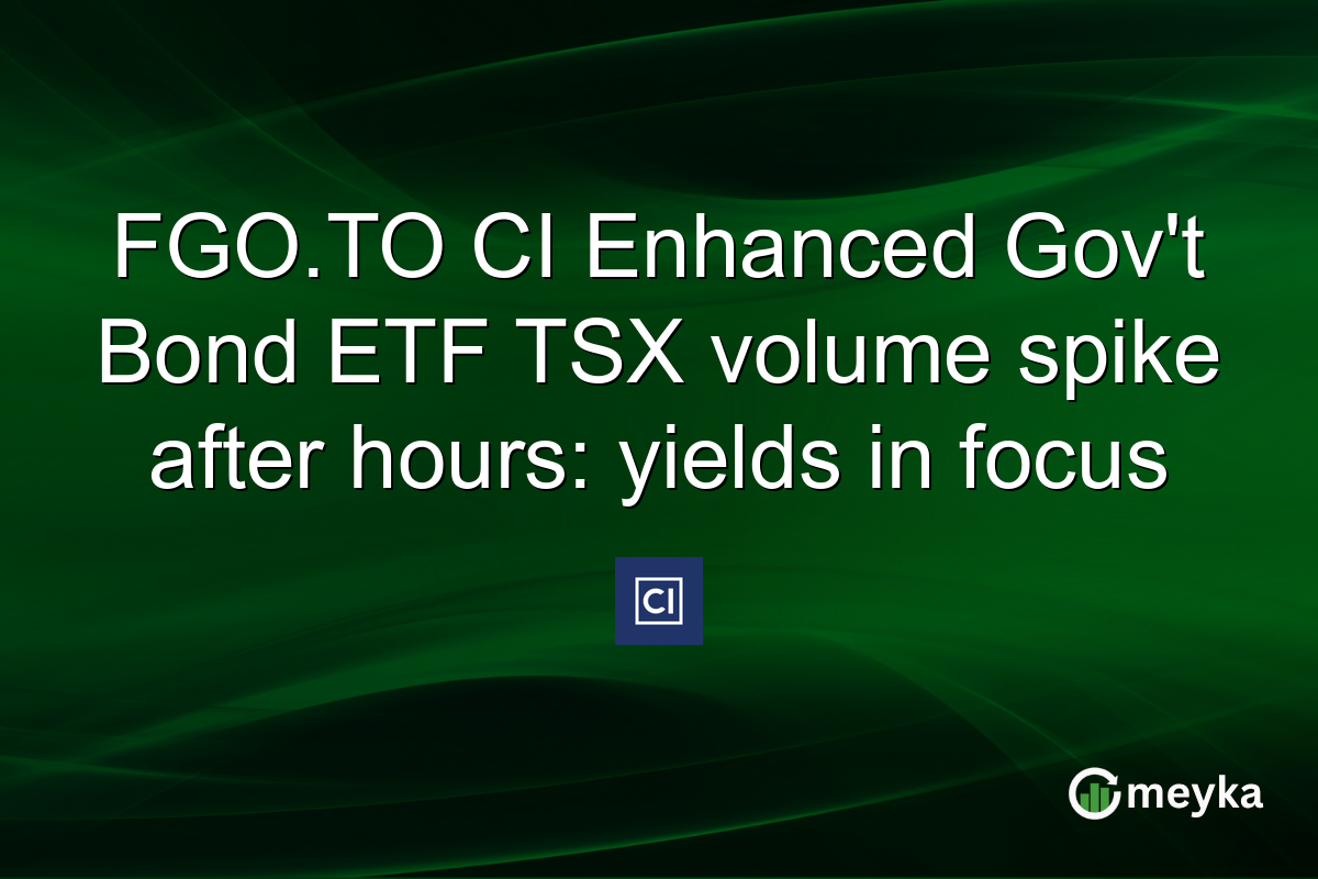 FGO.TO CI Enhanced Gov’t Bond ETF TSX volume spike after hours: yields in focus