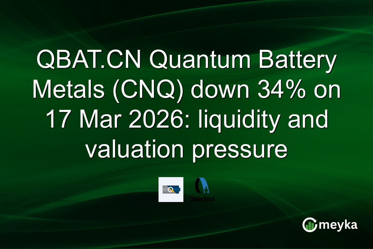 QBAT.CN Quantum Battery Metals (CNQ) down 34% on 17 Mar 2026: liquidity and valuation pressure