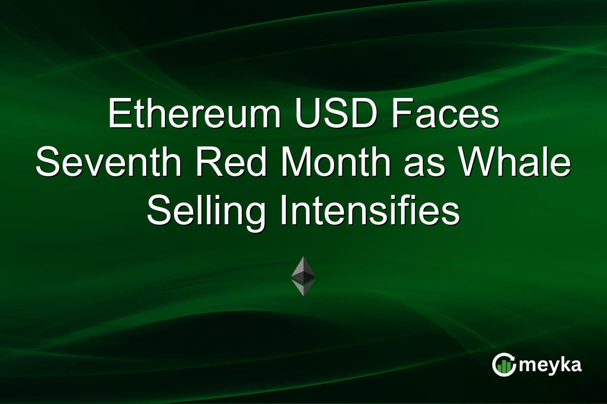 Ethereum USD Faces Seventh Red Month as Whale Selling Intensifies