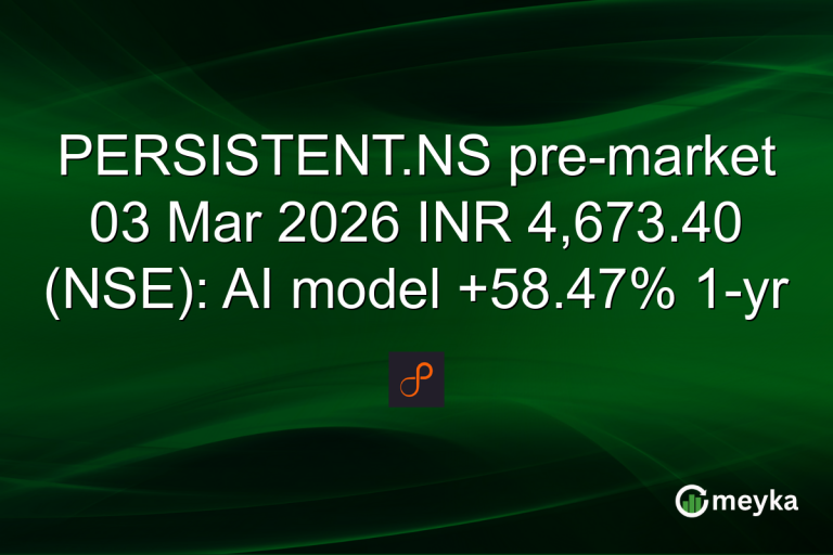 PERSISTENT.NS pre-market 03 Mar 2026 INR 4,673.40 (NSE): AI model +58.47% 1-yr