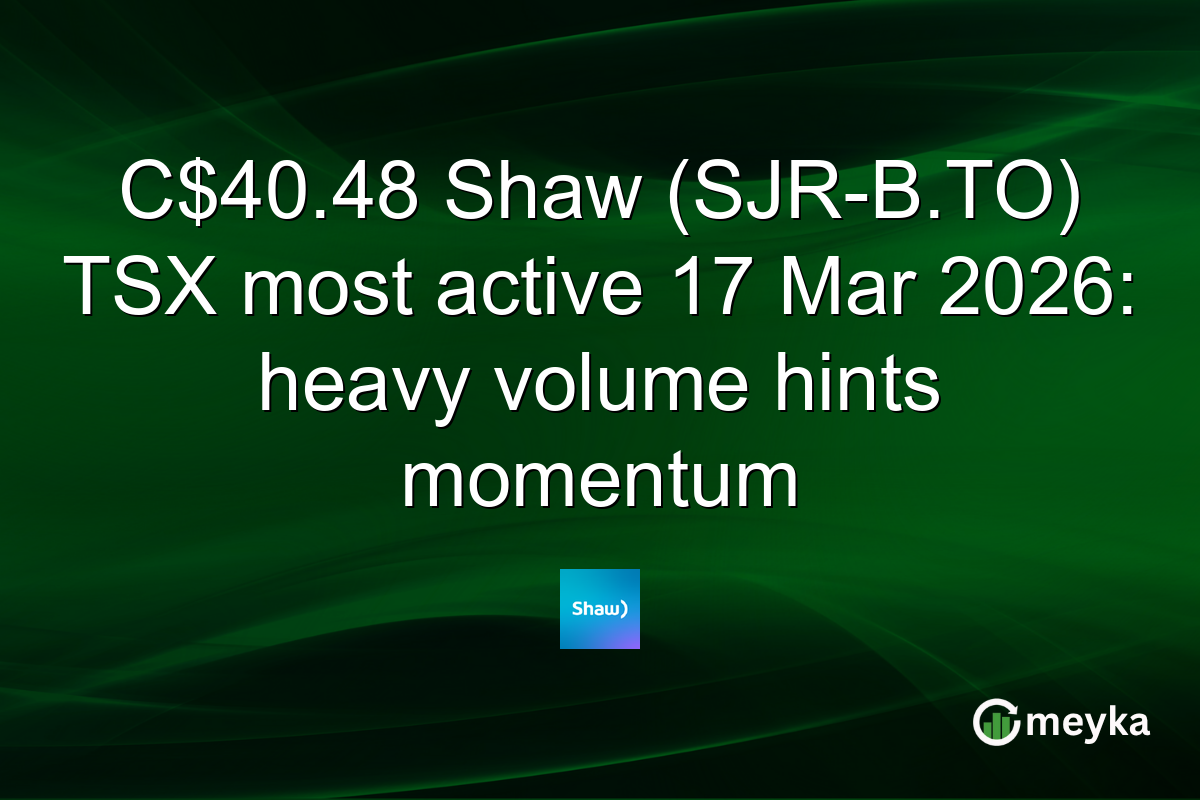 C$40.48 Shaw (SJR-B.TO) TSX most active 17 Mar 2026: heavy volume hints momentum