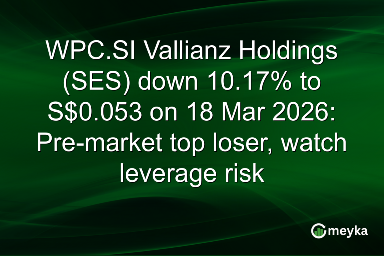 WPC.SI Vallianz Holdings (SES) down 10.17% to S$0.053 on 18 Mar 2026: Pre-market top loser, watch leverage risk