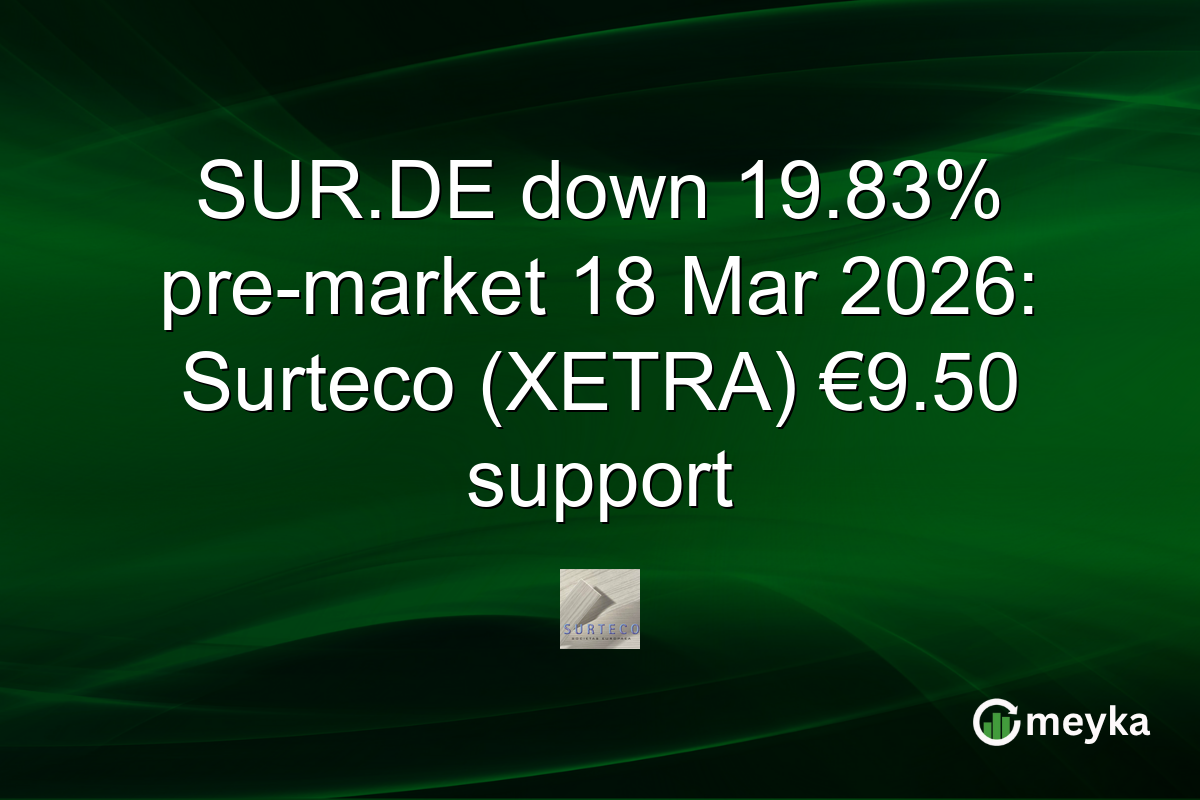SUR.DE down 19.83% pre-market 18 Mar 2026: Surteco (XETRA) €9.50 support