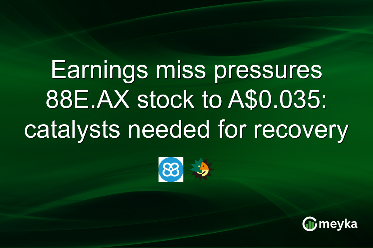 Earnings miss pressures 88E.AX stock to A$0.035: catalysts needed for recovery