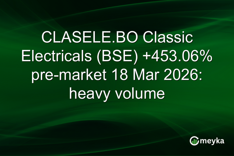 CLASELE.BO Classic Electricals (BSE) +453.06% pre-market 18 Mar 2026: heavy volume