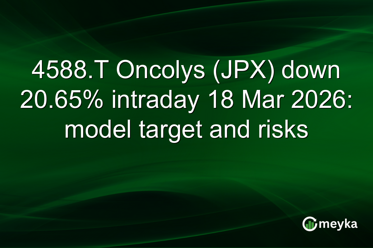 4588.T Oncolys (JPX) down 20.65% intraday 18 Mar 2026: model target and risks