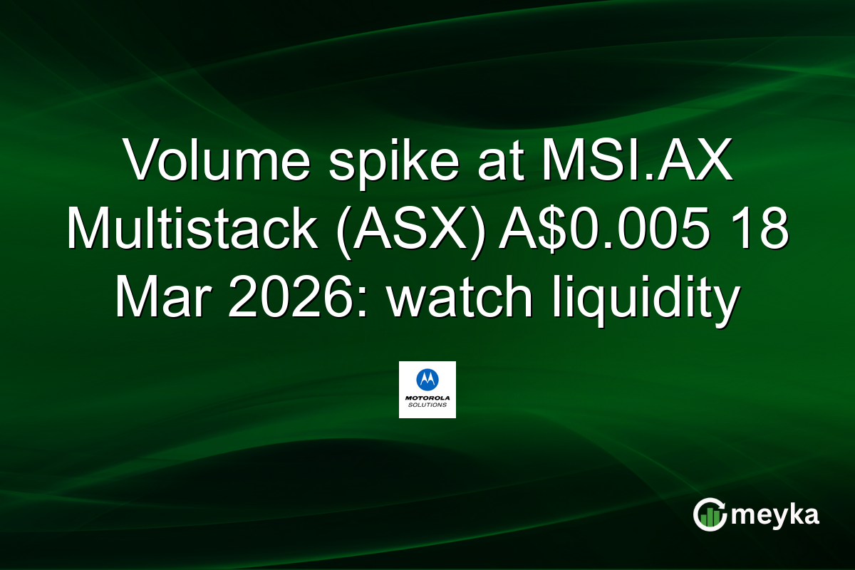Volume spike at MSI.AX Multistack (ASX) A$0.005 18 Mar 2026: watch liquidity
