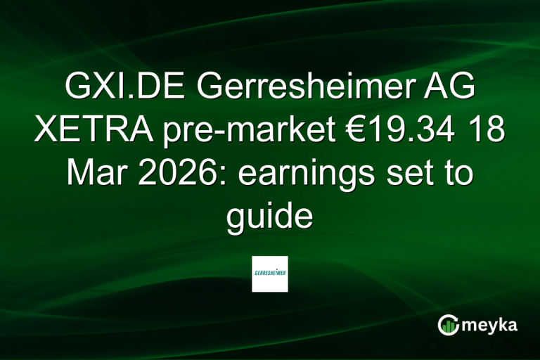 GXI.DE Gerresheimer AG XETRA pre-market €19.34 18 Mar 2026: earnings set to guide