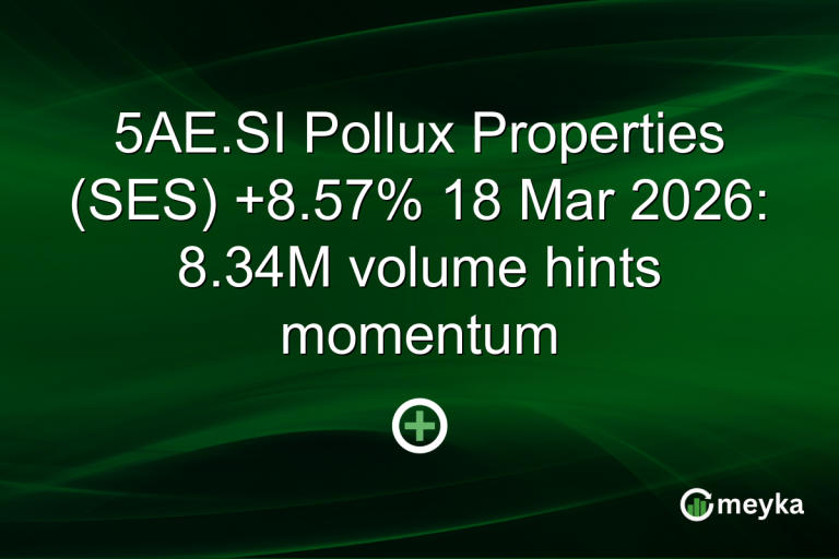 5AE.SI Pollux Properties (SES) +8.57% 18 Mar 2026: 8.34M volume hints momentum