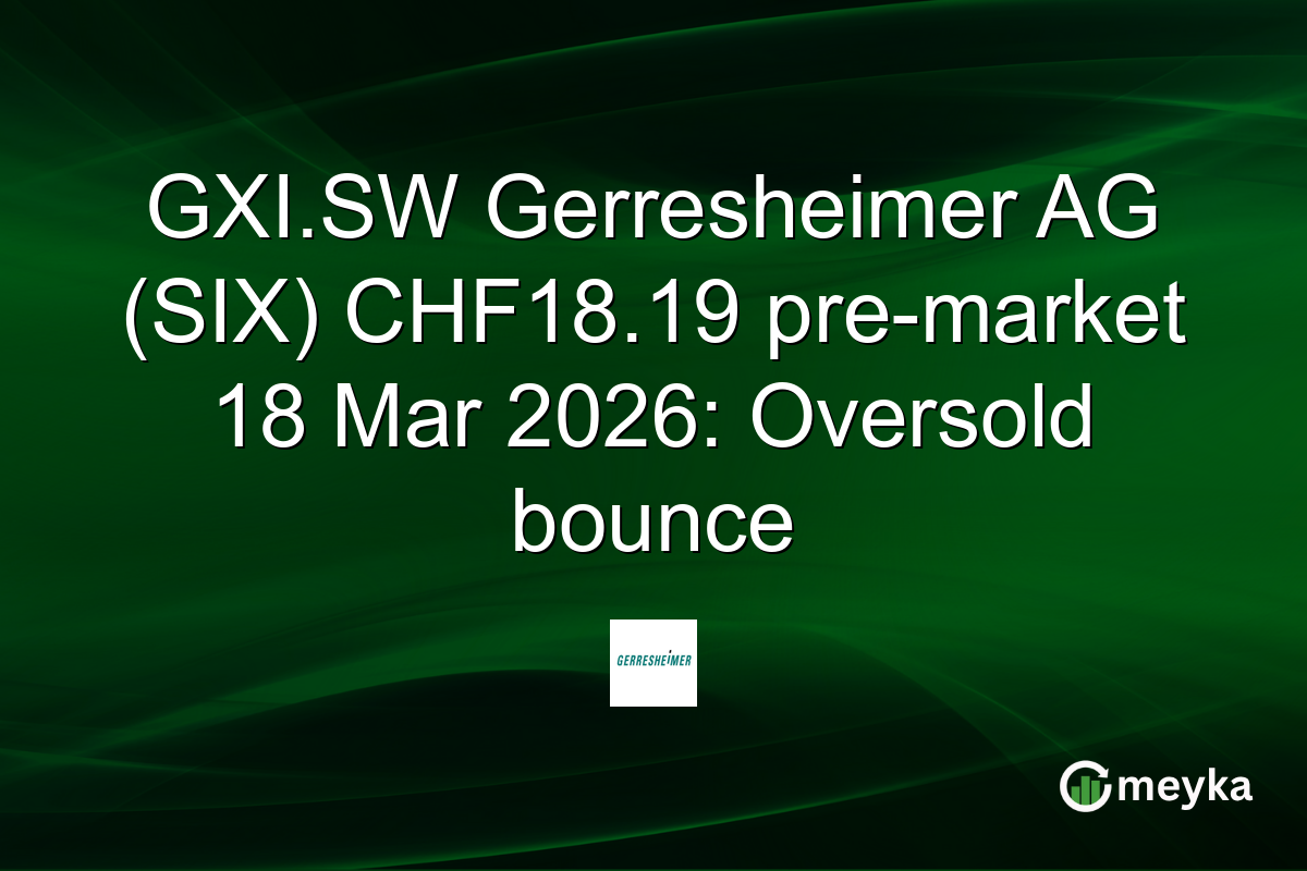 GXI.SW Gerresheimer AG (SIX) CHF18.19 pre-market 18 Mar 2026: Oversold bounce