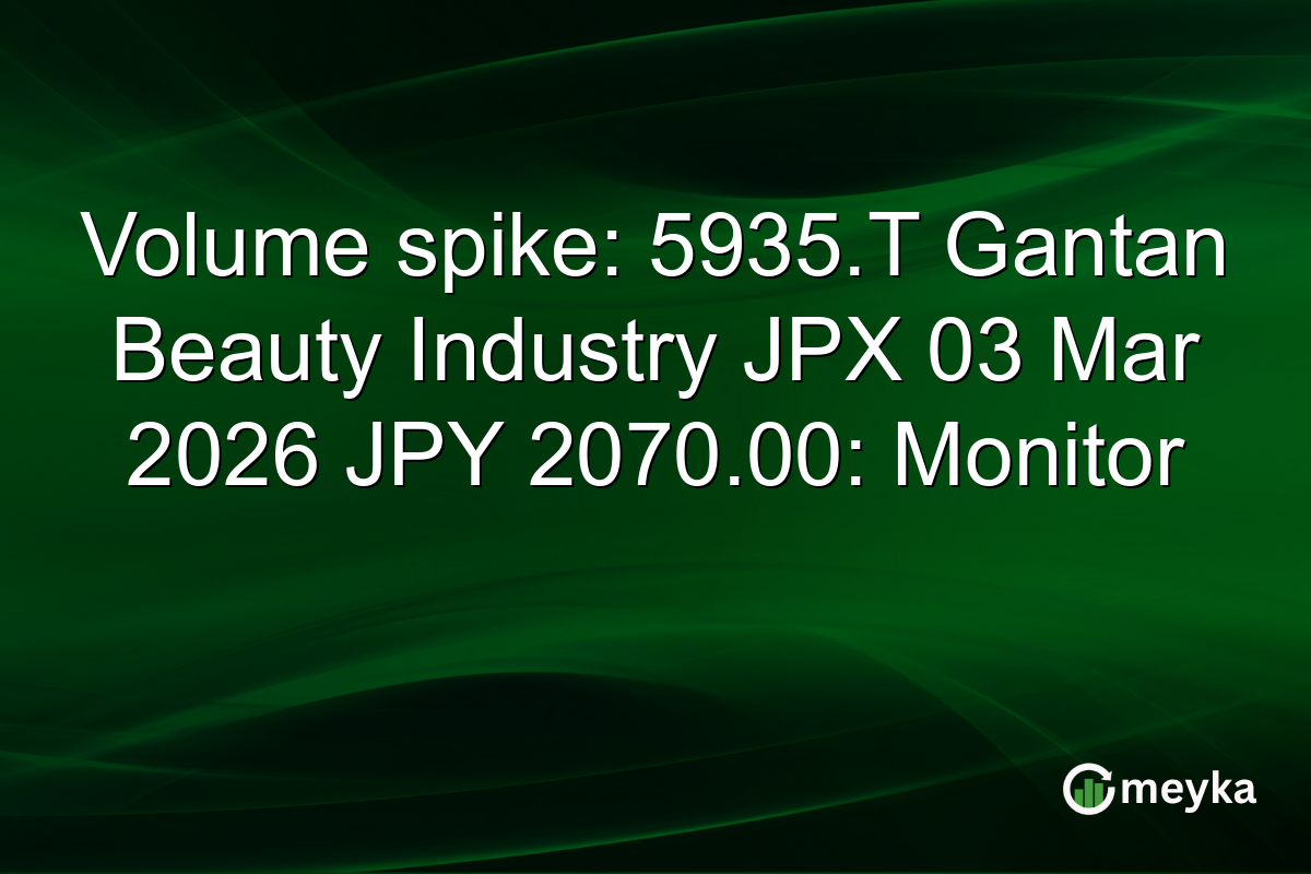 Volume spike: 5935.T Gantan Beauty Industry JPX 03 Mar 2026 JPY 2070.00: Monitor
