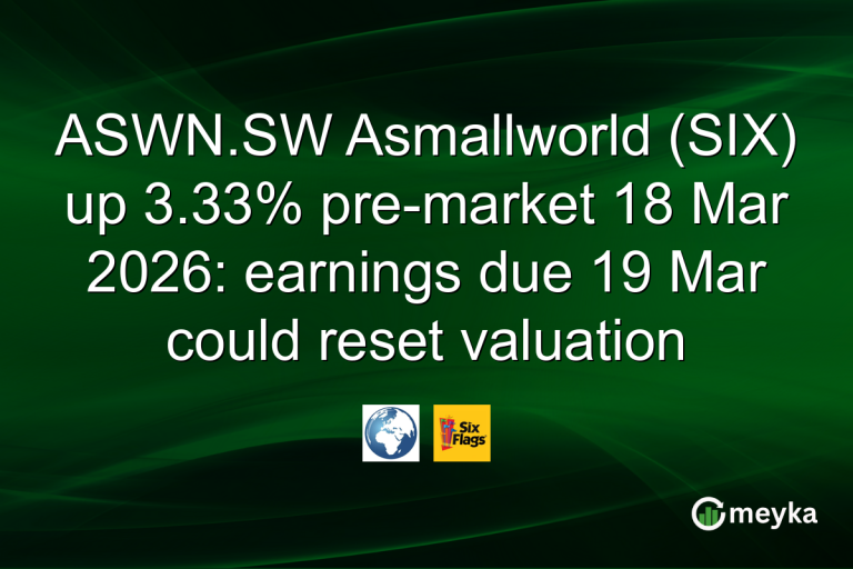 ASWN.SW Asmallworld (SIX) up 3.33% pre-market 18 Mar 2026: earnings due 19 Mar could reset valuation