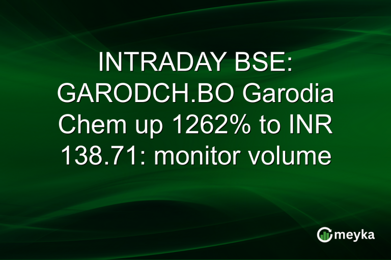 INTRADAY BSE: GARODCH.BO Garodia Chem up 1262% to INR 138.71: monitor volume