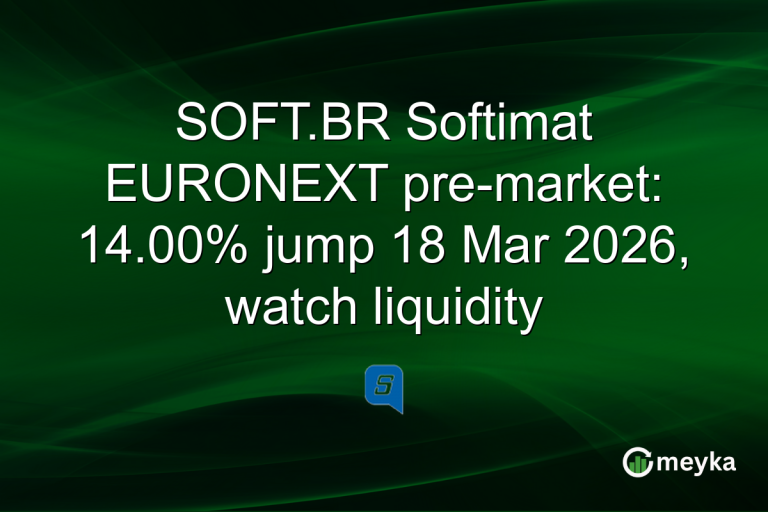 SOFT.BR Softimat EURONEXT pre-market: 14.00% jump 18 Mar 2026, watch liquidity