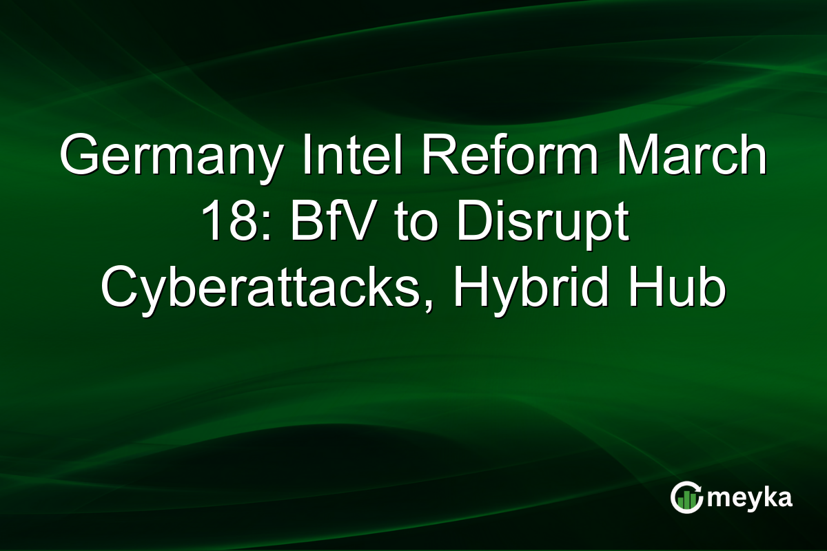 Germany Intel Reform March 18: BfV to Disrupt Cyberattacks, Hybrid Hub