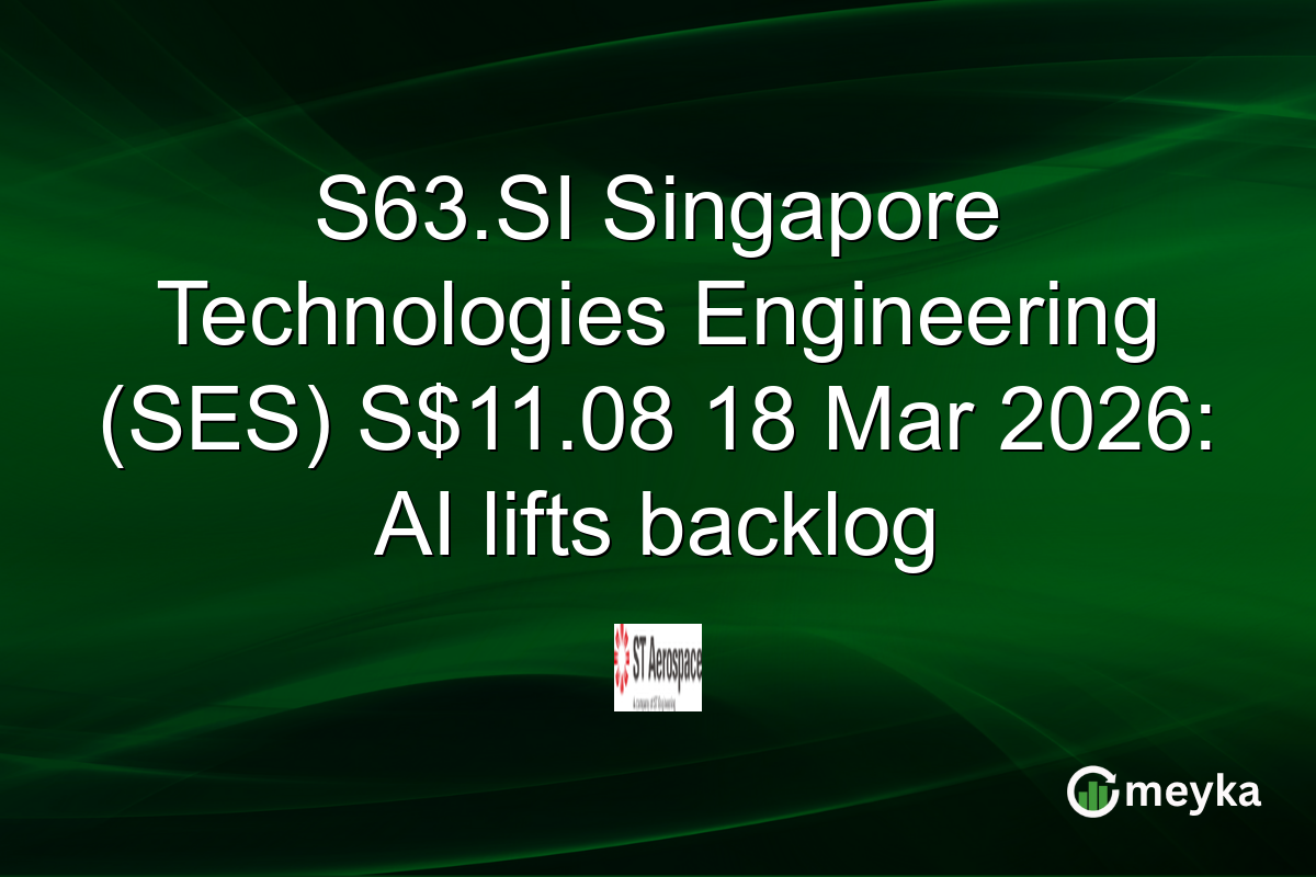 S63.SI Singapore Technologies Engineering (SES) S$11.08 18 Mar 2026: AI lifts backlog