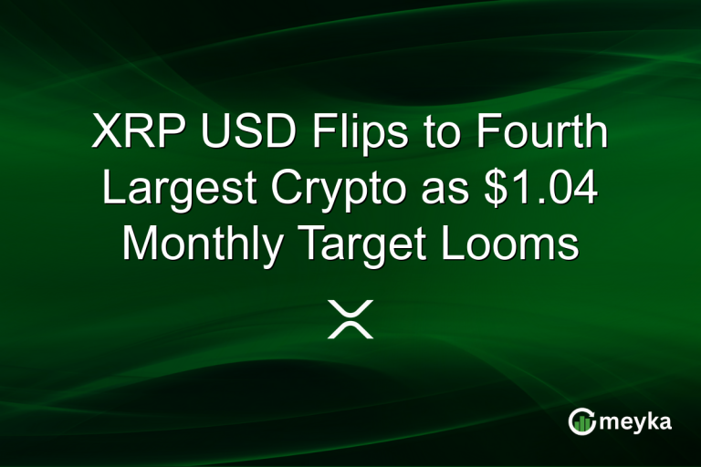XRP USD Flips to Fourth Largest Crypto as $1.04 Monthly Target Looms