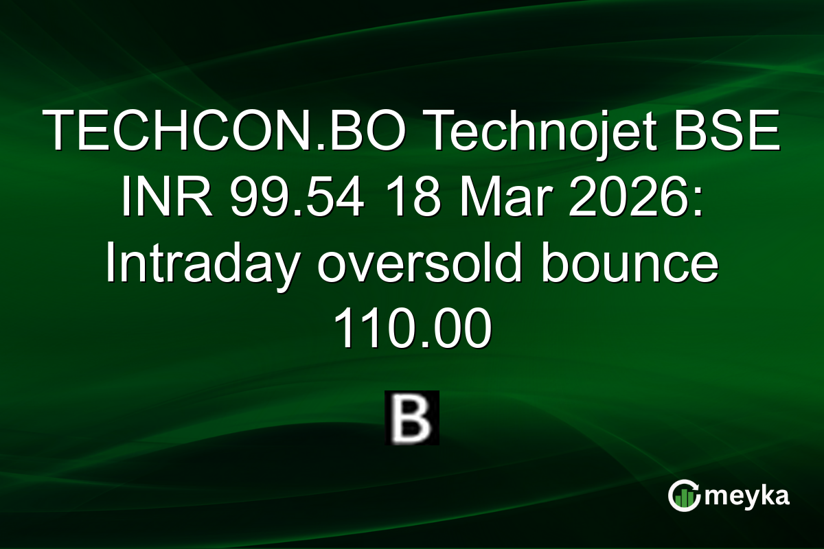 TECHCON.BO Technojet BSE INR 99.54 18 Mar 2026: Intraday oversold bounce 110.00