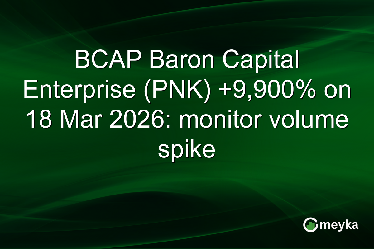 BCAP Baron Capital Enterprise (PNK) +9,900% on 18 Mar 2026: monitor volume spike