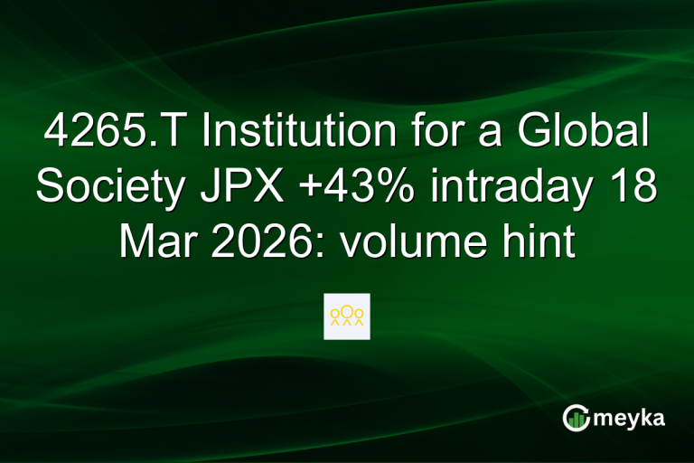 4265.T Institution for a Global Society JPX +43% intraday 18 Mar 2026: volume hint