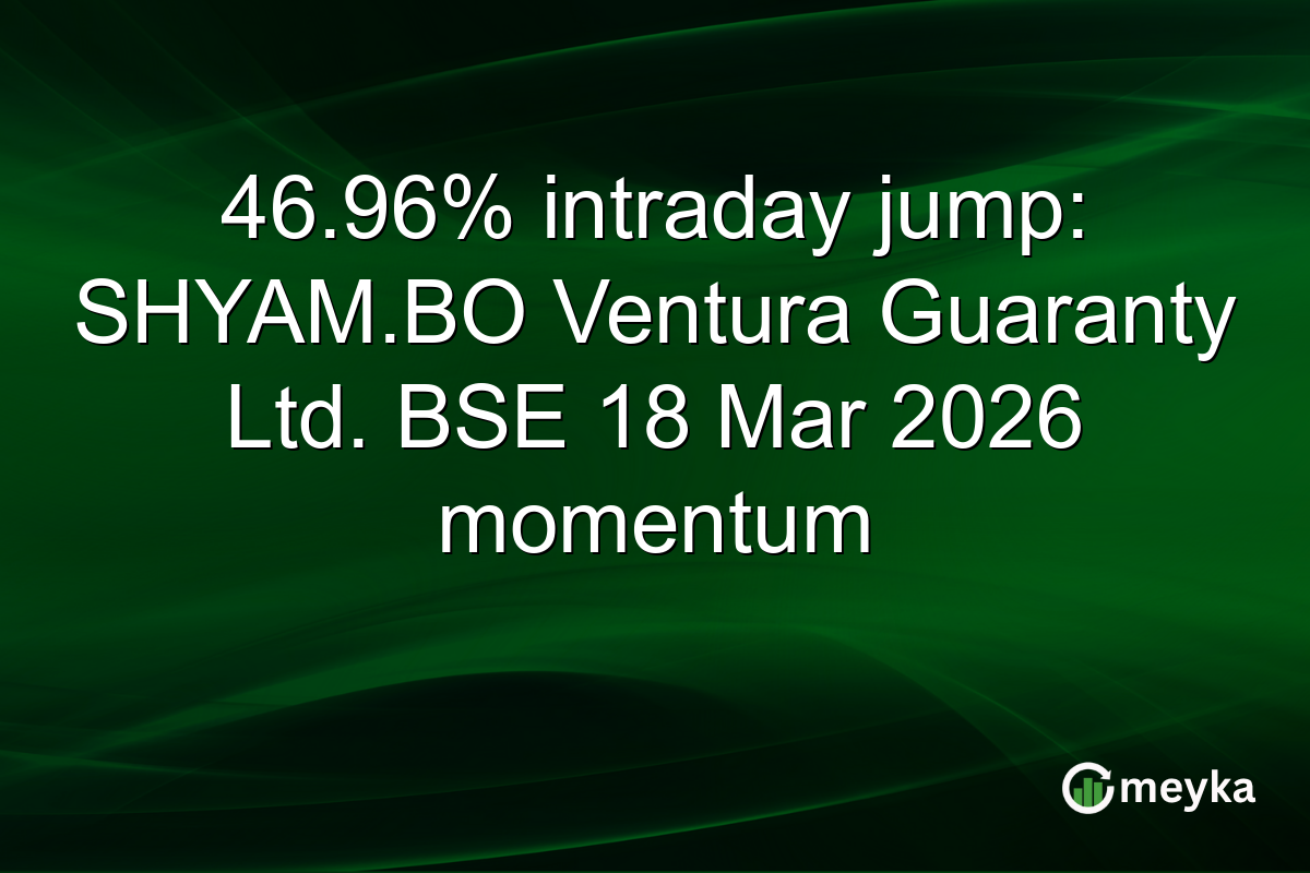 46.96% intraday jump: SHYAM.BO Ventura Guaranty Ltd. BSE 18 Mar 2026 momentum
