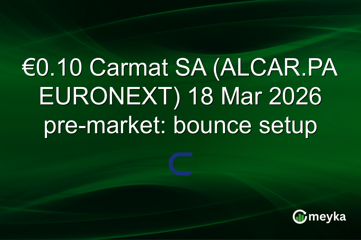 €0.10 Carmat SA (ALCAR.PA EURONEXT) 18 Mar 2026 pre-market: bounce setup
