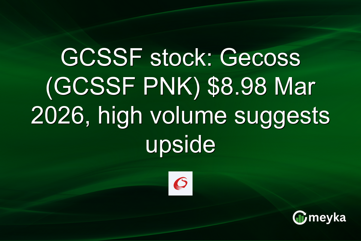 GCSSF stock: Gecoss (GCSSF PNK) $8.98 Mar 2026, high volume suggests upside
