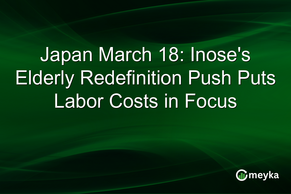 Japan March 18: Inose's Elderly Redefinition Push Puts Labor Costs in Focus