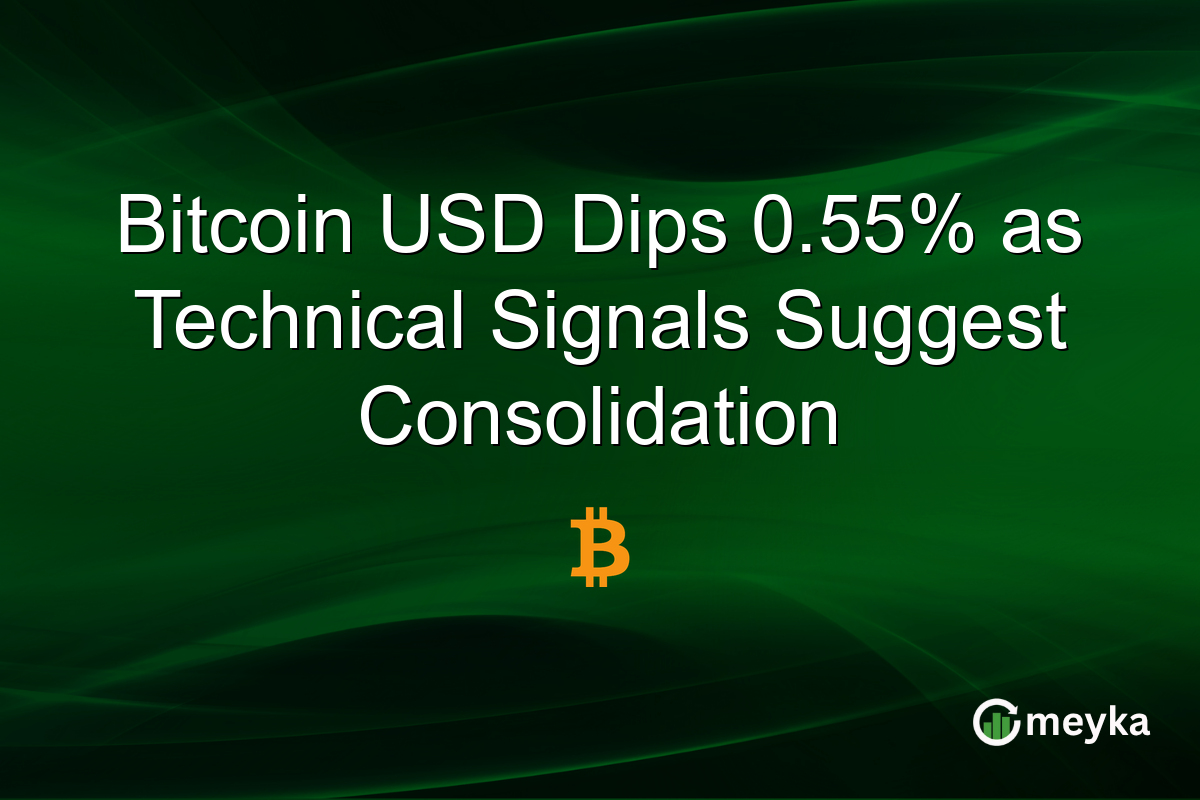 Bitcoin USD Dips 0.55% as Technical Signals Suggest Consolidation