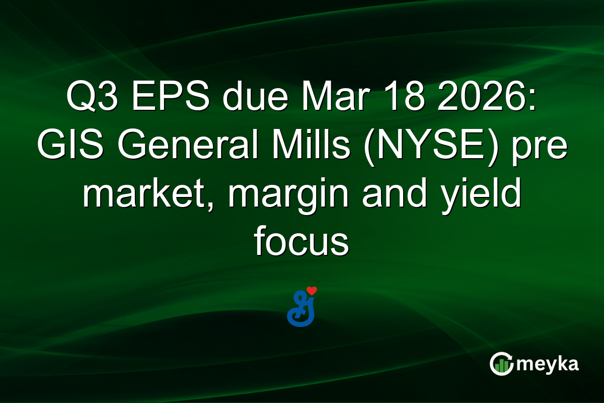 Q3 EPS due Mar 18 2026: GIS General Mills (NYSE) pre market, margin and yield focus