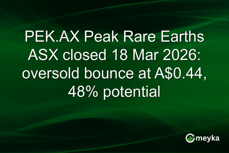 PEK.AX Peak Rare Earths ASX closed 18 Mar 2026: oversold bounce at A$0.44, 48% potential