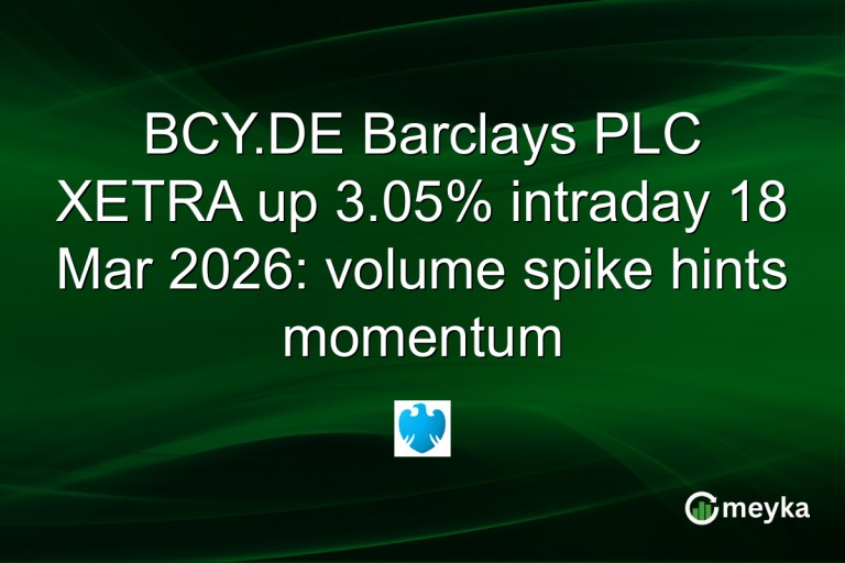 BCY.DE Barclays PLC XETRA up 3.05% intraday 18 Mar 2026: volume spike hints momentum