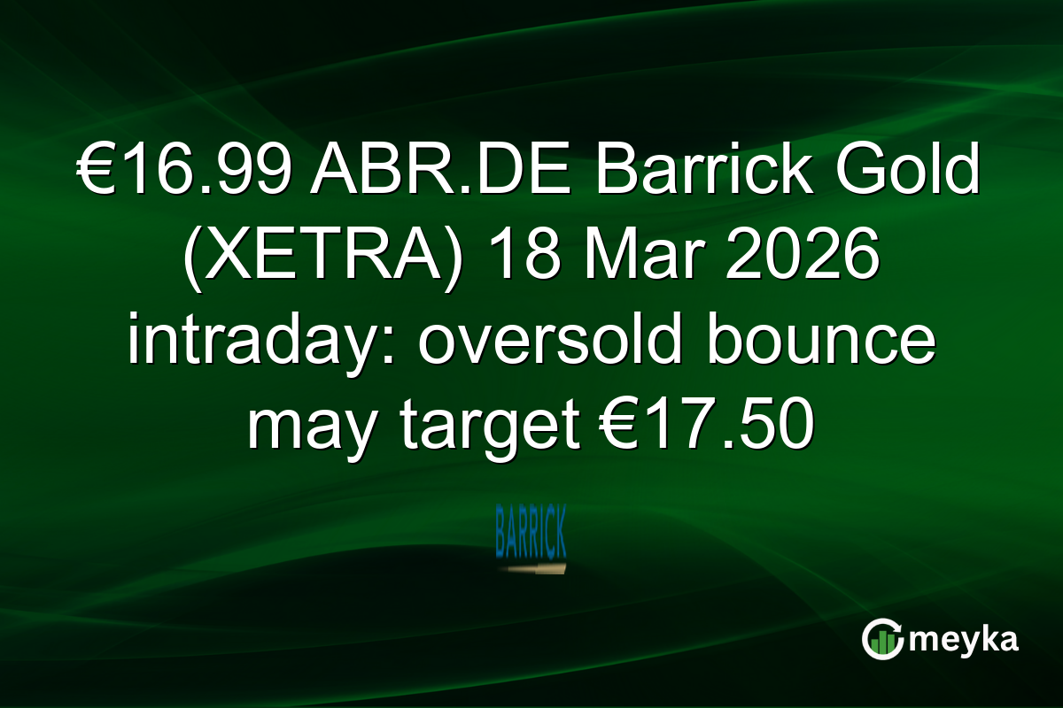 €16.99 ABR.DE Barrick Gold (XETRA) 18 Mar 2026 intraday: oversold bounce may target €17.50