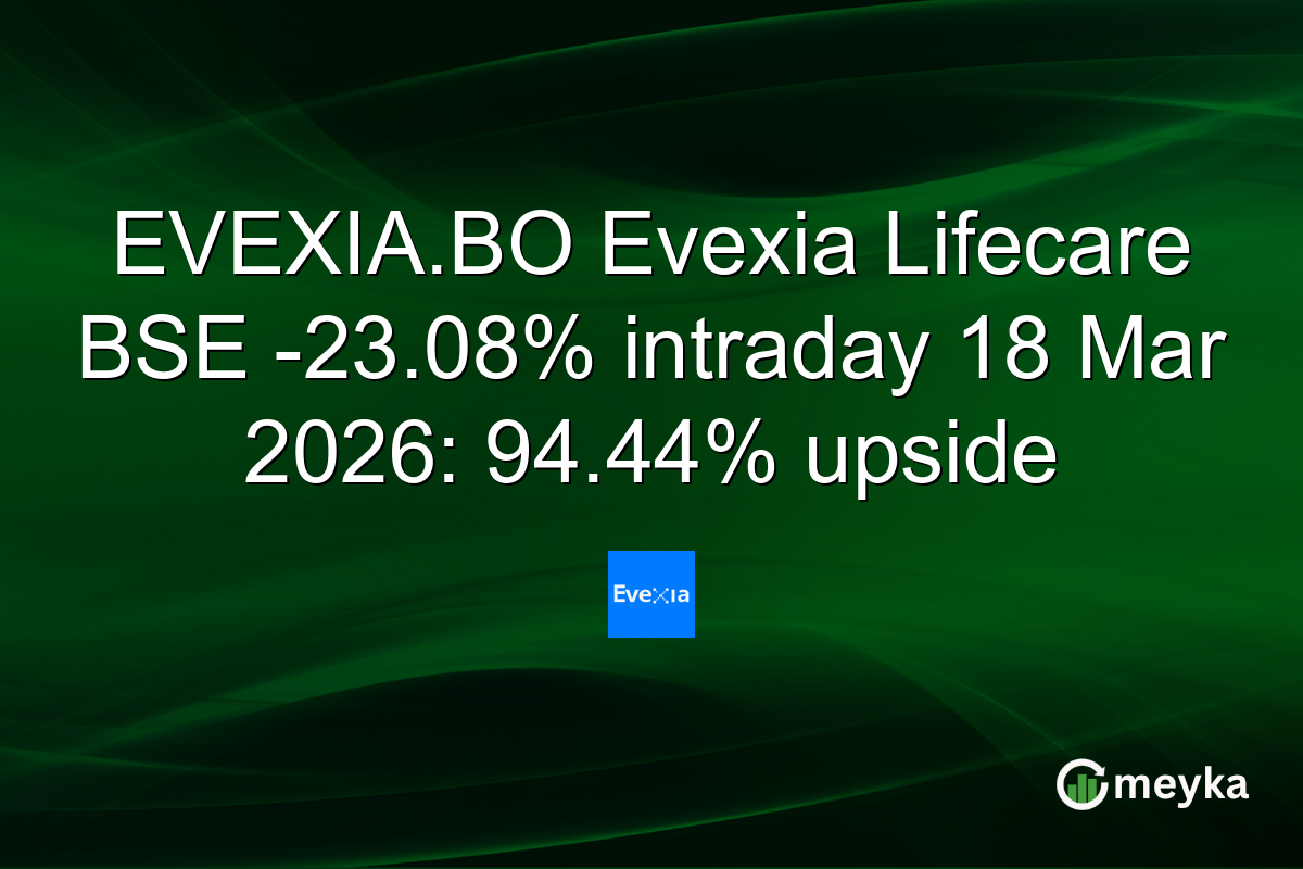 EVEXIA.BO Evexia Lifecare BSE -23.08% intraday 18 Mar 2026: 94.44% upside