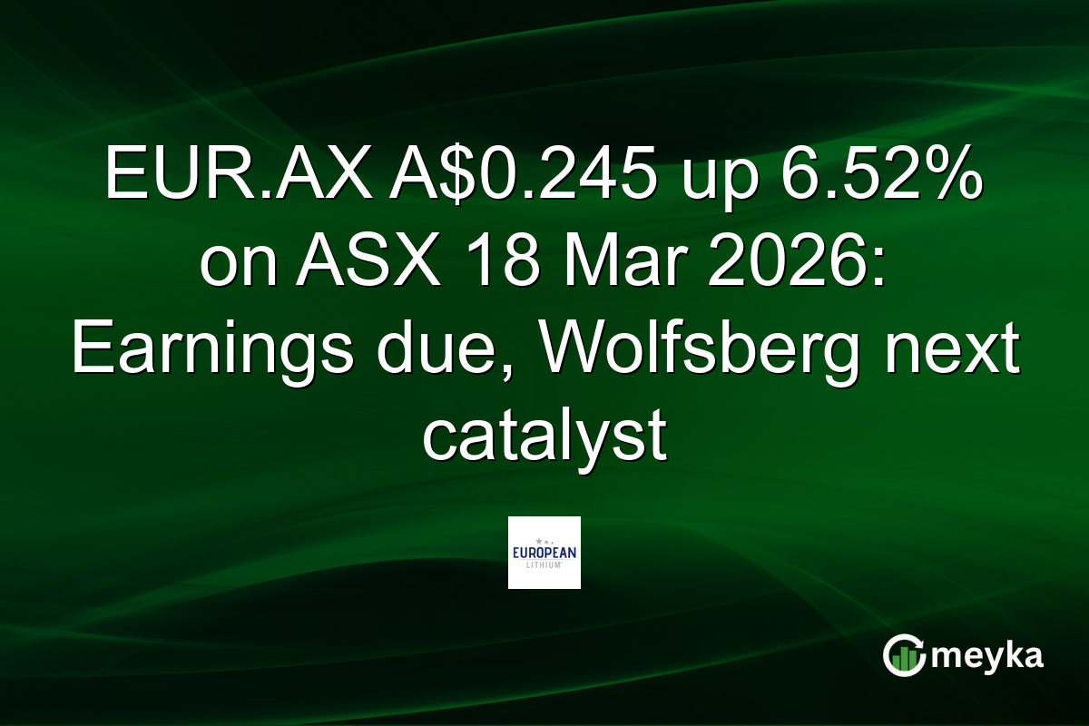 EUR.AX A$0.245 up 6.52% on ASX 18 Mar 2026: Earnings due, Wolfsberg next catalyst