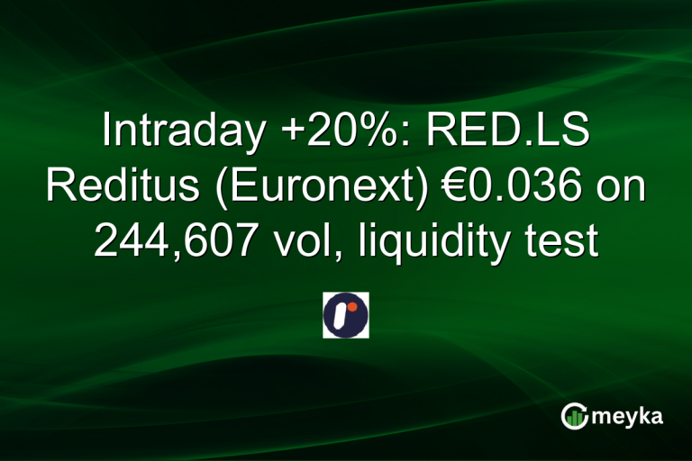 Intraday +20%: RED.LS Reditus (Euronext) €0.036 on 244,607 vol, liquidity test