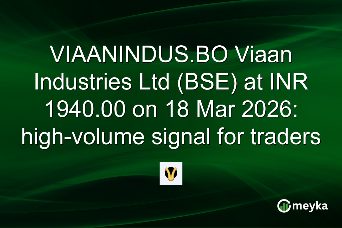 VIAANINDUS.BO Viaan Industries Ltd (BSE) at INR 1940.00 on 18 Mar 2026: high-volume signal for traders