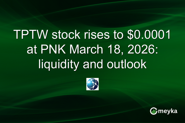 TPTW stock rises to $0.0001 at PNK March 18, 2026: liquidity and outlook