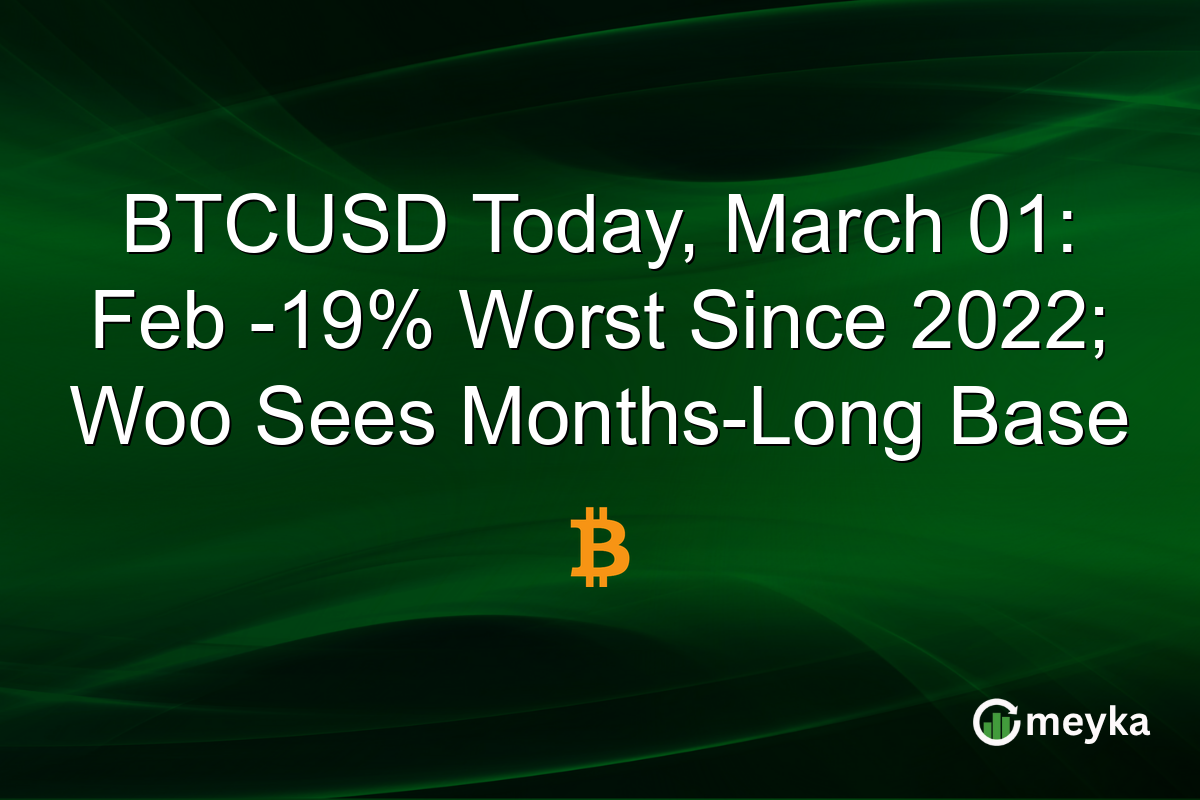 BTCUSD Today, March 01: Feb -19% Worst Since 2022; Woo Sees Months-Long Base