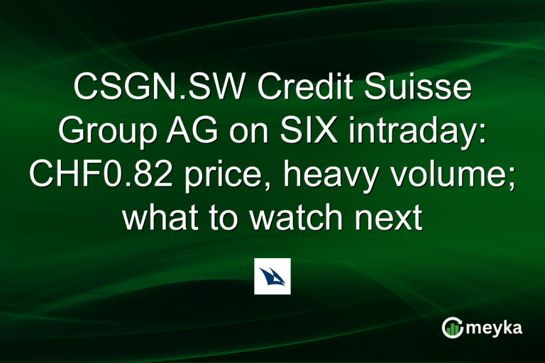CSGN.SW Credit Suisse Group AG on SIX intraday: CHF0.82 price, heavy volume; what to watch next