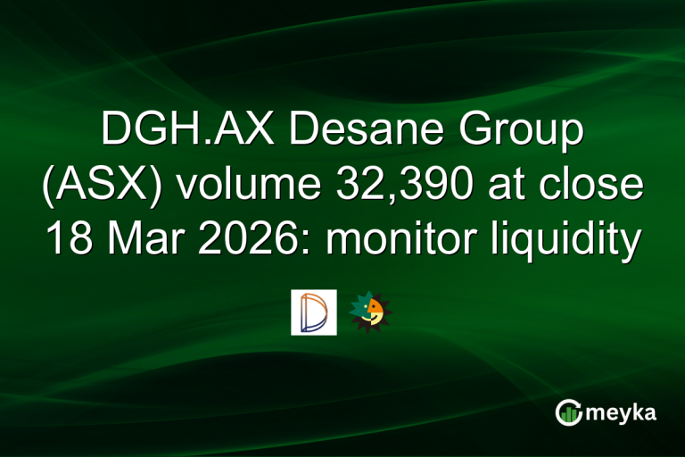 DGH.AX Desane Group (ASX) volume 32,390 at close 18 Mar 2026: monitor liquidity
