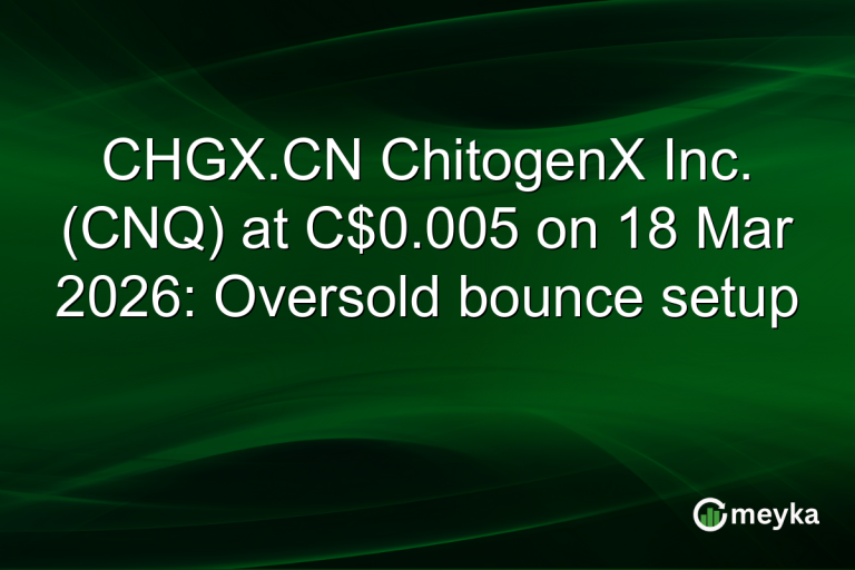 CHGX.CN ChitogenX Inc. (CNQ) at C$0.005 on 18 Mar 2026: Oversold bounce setup