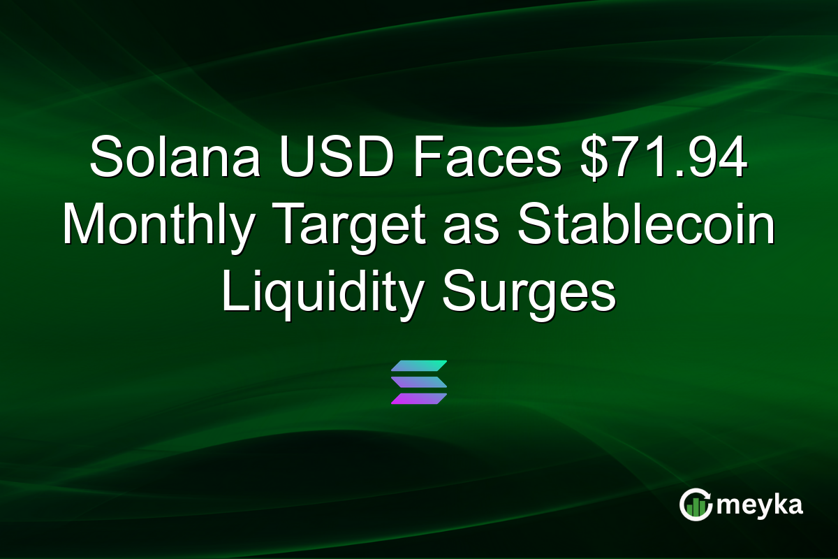 Solana USD Faces $71.94 Monthly Target as Stablecoin Liquidity Surges