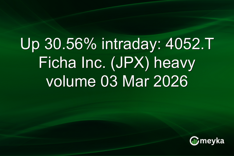 Up 30.56% intraday: 4052.T Ficha Inc. (JPX) heavy volume 03 Mar 2026