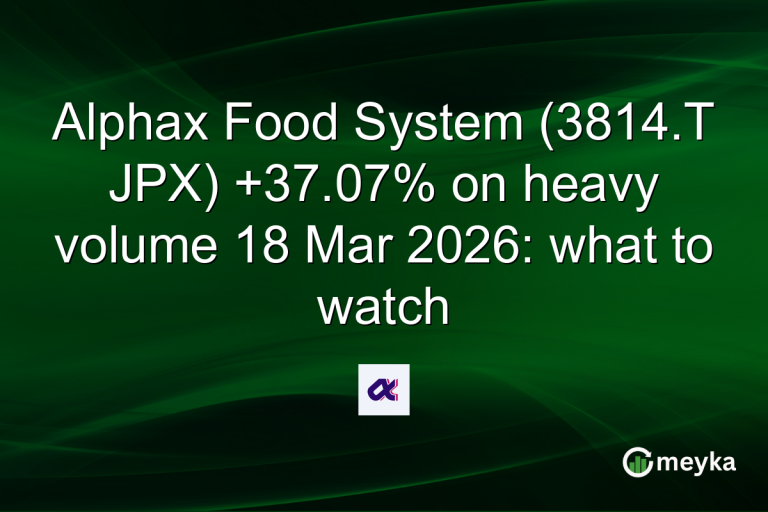 Alphax Food System (3814.T JPX) +37.07% on heavy volume 18 Mar 2026: what to watch