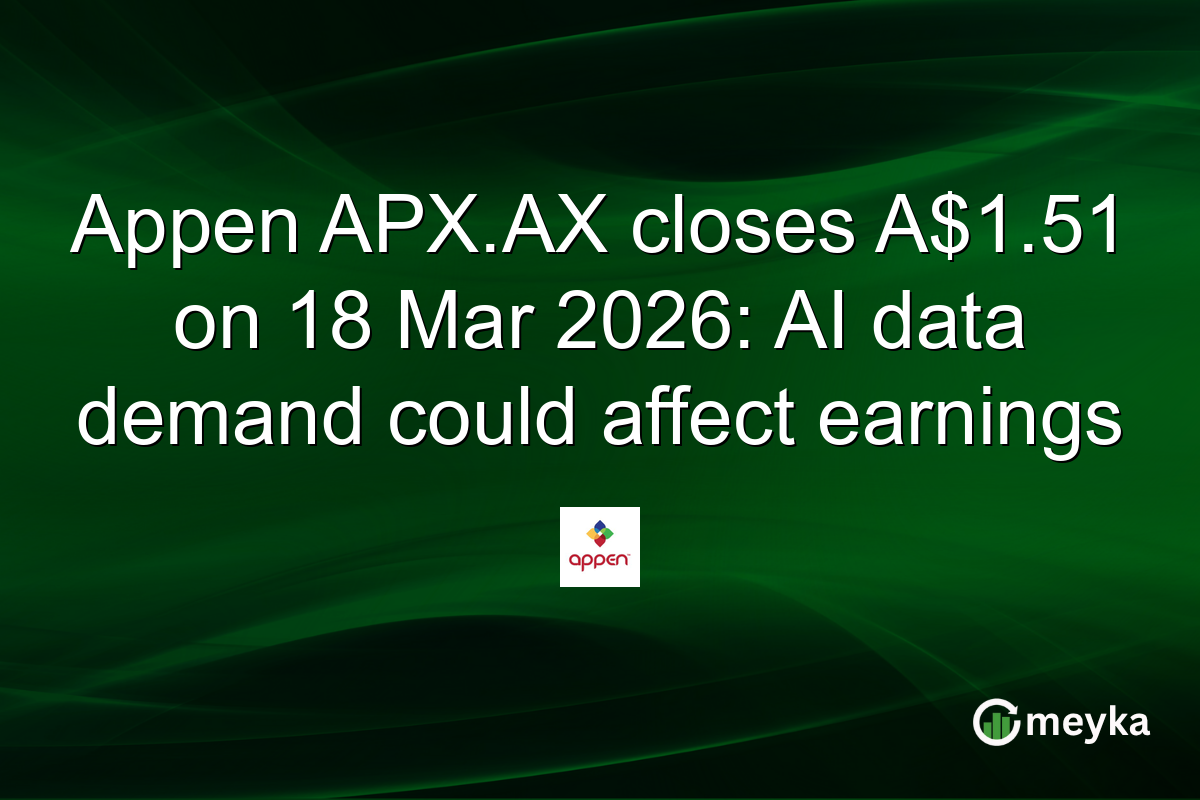 Appen APX.AX closes A$1.51 on 18 Mar 2026: AI data demand could affect earnings