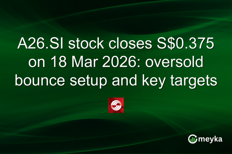 A26.SI stock closes S$0.375 on 18 Mar 2026: oversold bounce setup and key targets