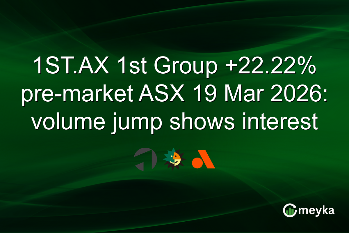 1ST.AX 1st Group +22.22% pre-market ASX 19 Mar 2026: volume jump shows interest